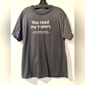 Think Geek Grey Social Interaction Men's T-Shirt Sz. M *NWOT* MSRP: $30+tax